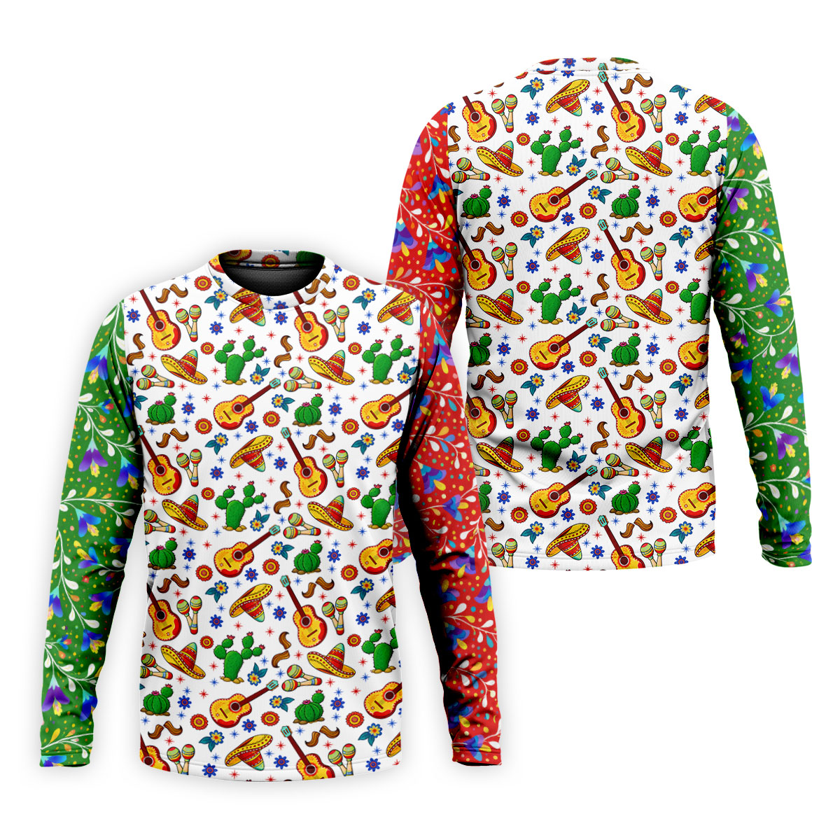 Mexican Party Seamless Pattern Golf Tops For Men, Cinco De Mayo Celebration Golf Shirts For Men