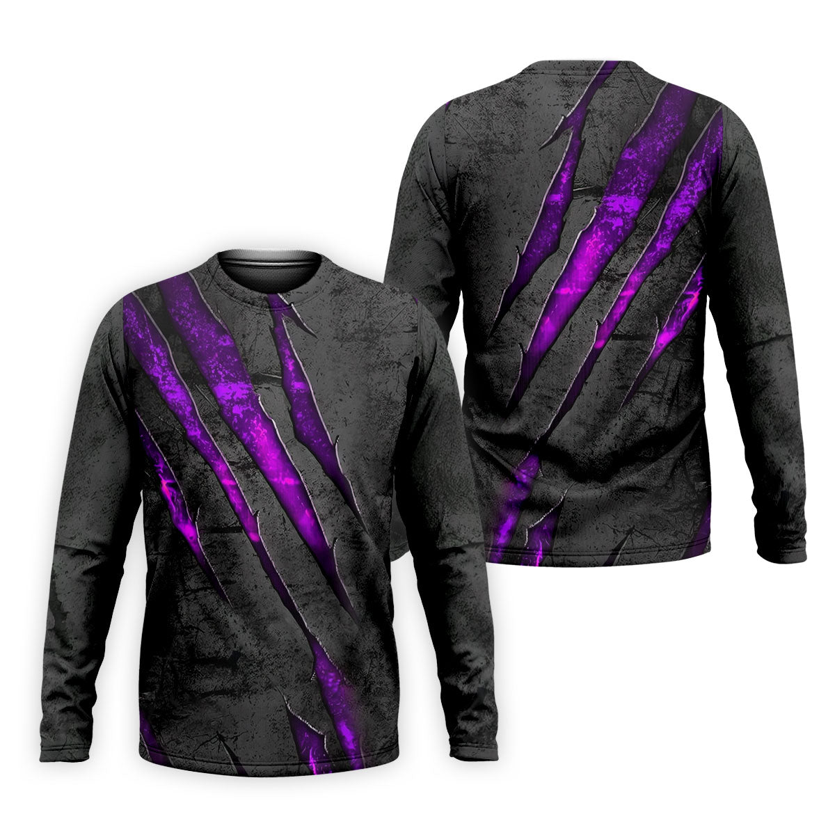 Purple Claw Marks Hawaiian Golf Shirt, Scratch Print Men's Golf Shirt, Polo Shirts For Men