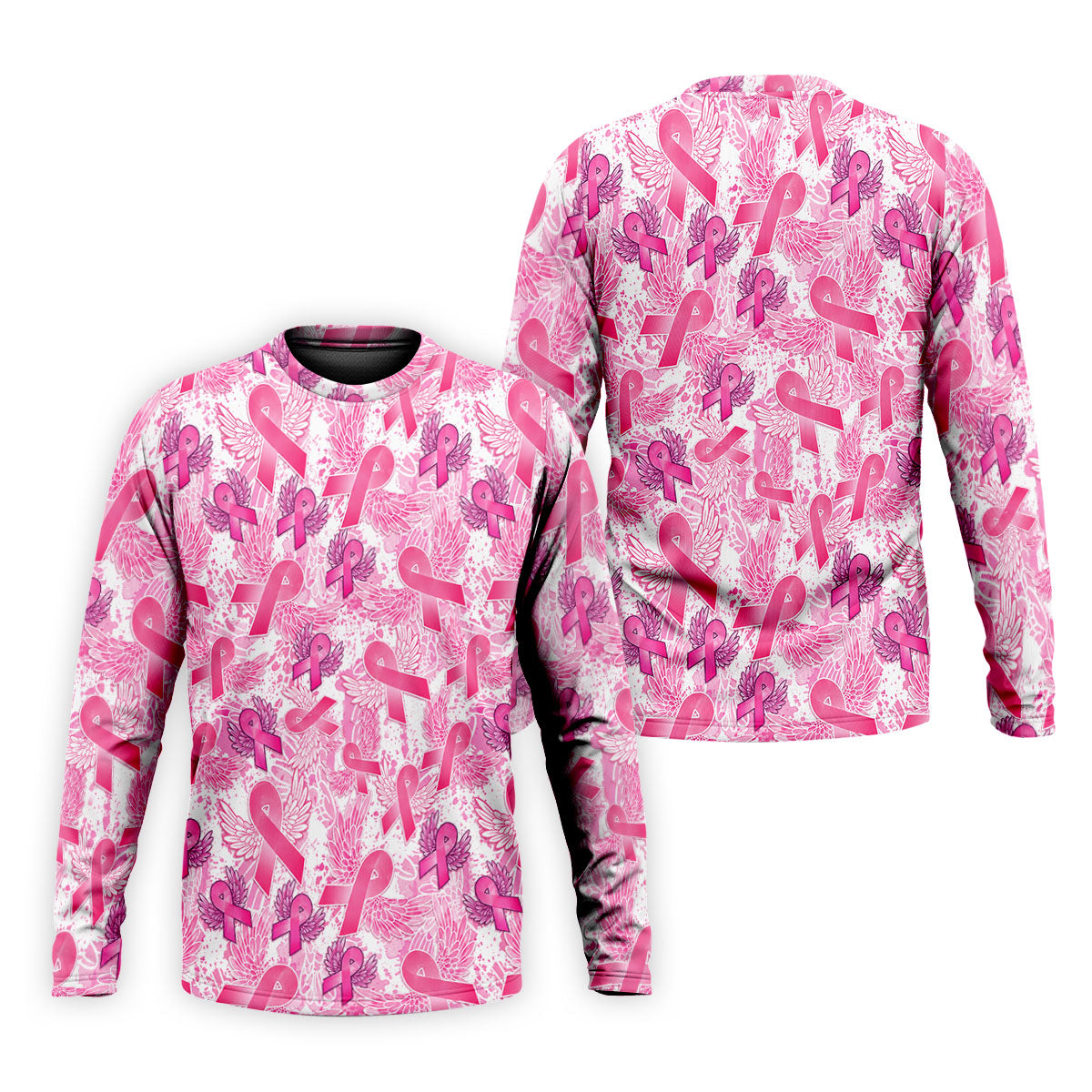 Breast Cancer Pink Ribbon Angel Wings Polo Shirt, Men's Golf Shirt, Golf Apparel For Men