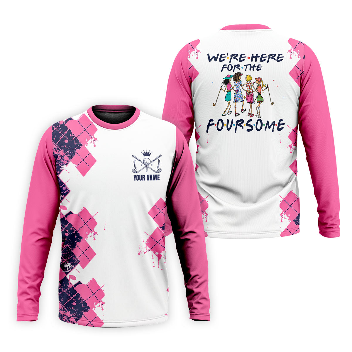 Personalized Pink Paint Splash Golf Shirt, Men's Golf Shirt, Golf Apparel For Men