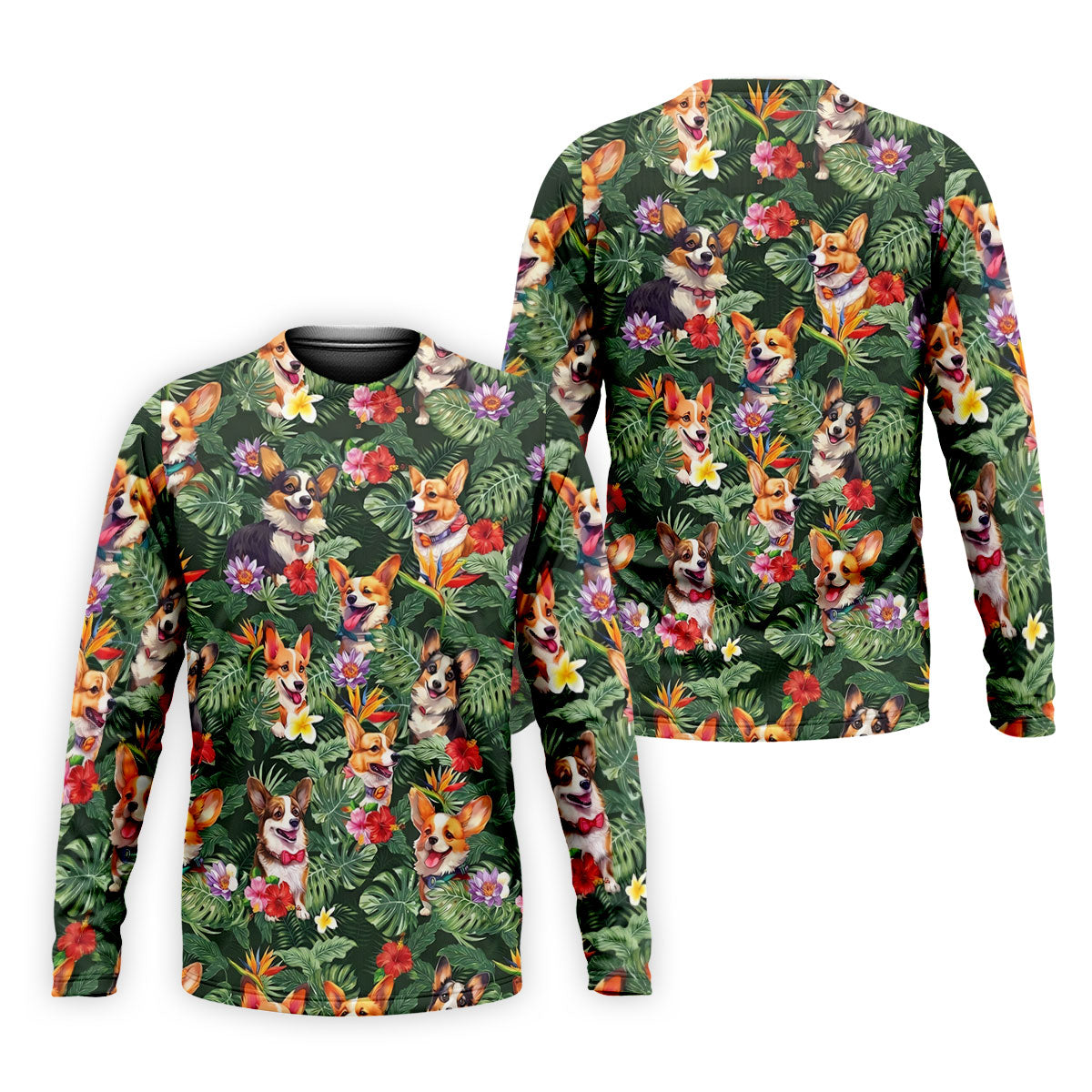 Tropical Corgi Dog Hawaiian Golf Polo Shirt, Hawaiian Golf Shirt, Golf Shirts For Men