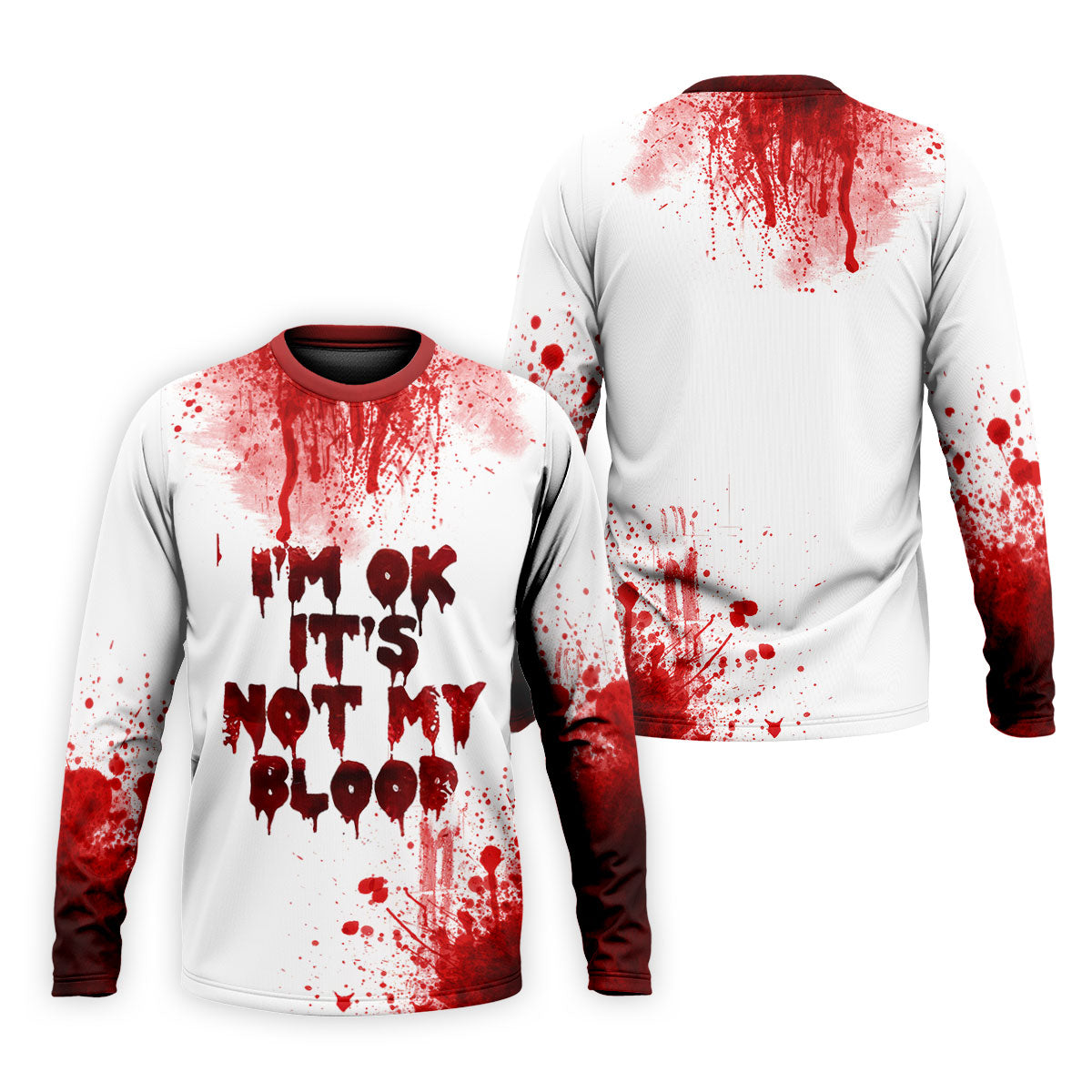 It's OK It's Not My Blood Halloween Blood Splatter Golf Tops For Men, Horror Blood Polo ShirtFor Men