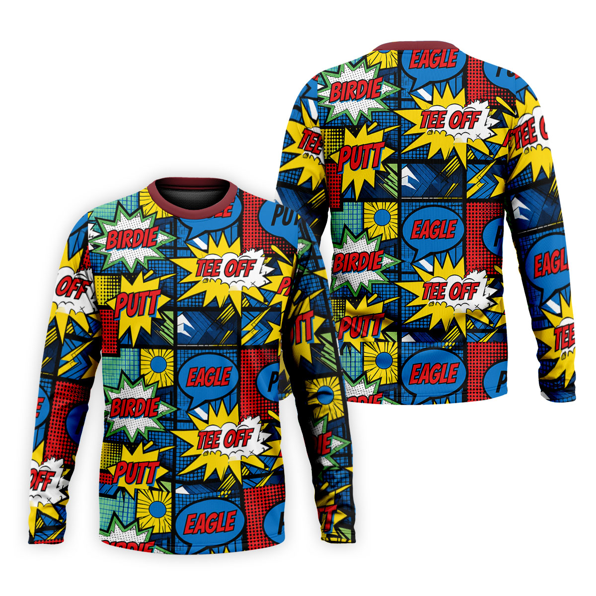Birdie Tee Off Putt Comic Golf Shirt, Men's Golf Shirt, Golf Apparel For Men