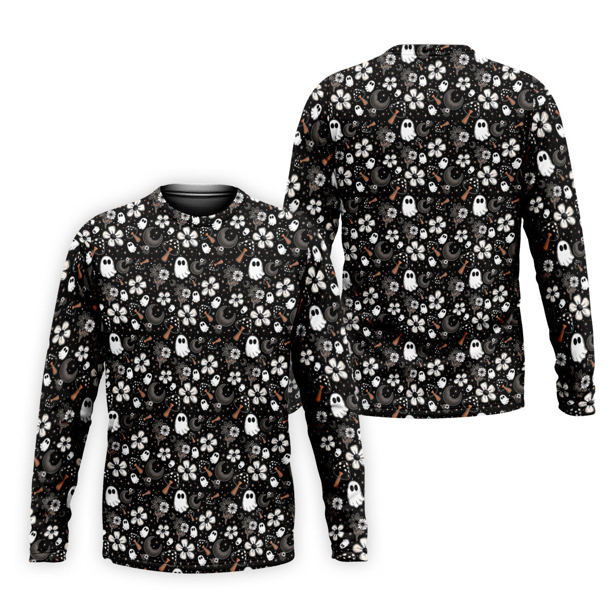 Ghost Horror Character Floral Halloween Golf Polo Shirt, Halloween Shirt, Mens Golf Shirt