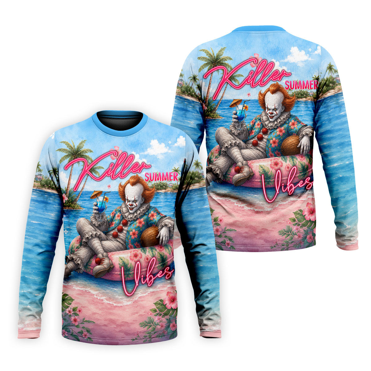 Killer Summer Vibes Scary Clown Golf Polo Shirt, Men's Golf Shirt, Printed Golf Shirts