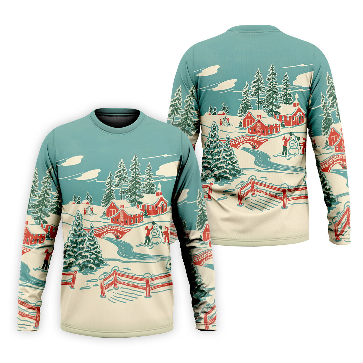 Christmas Winter Village Snowman Golf Polo Shirt, Mens Golf Polo, Golf Apparel For Men
