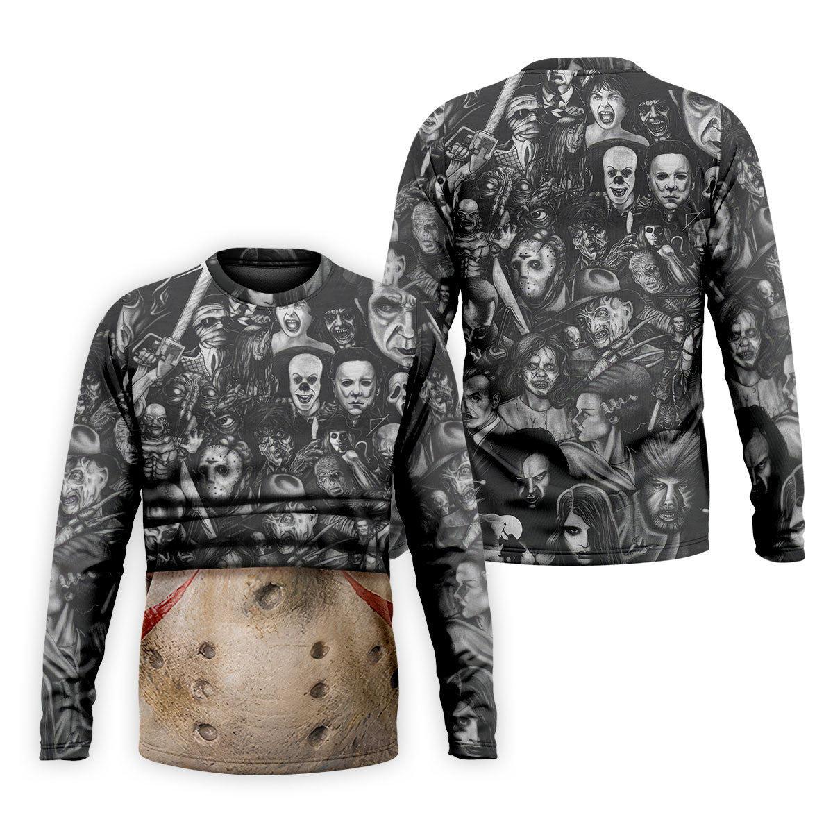 Hockey Mask Horror Character Halloween Polo Shirt, Golf Shirts For Men, Printed Golf Shirts
