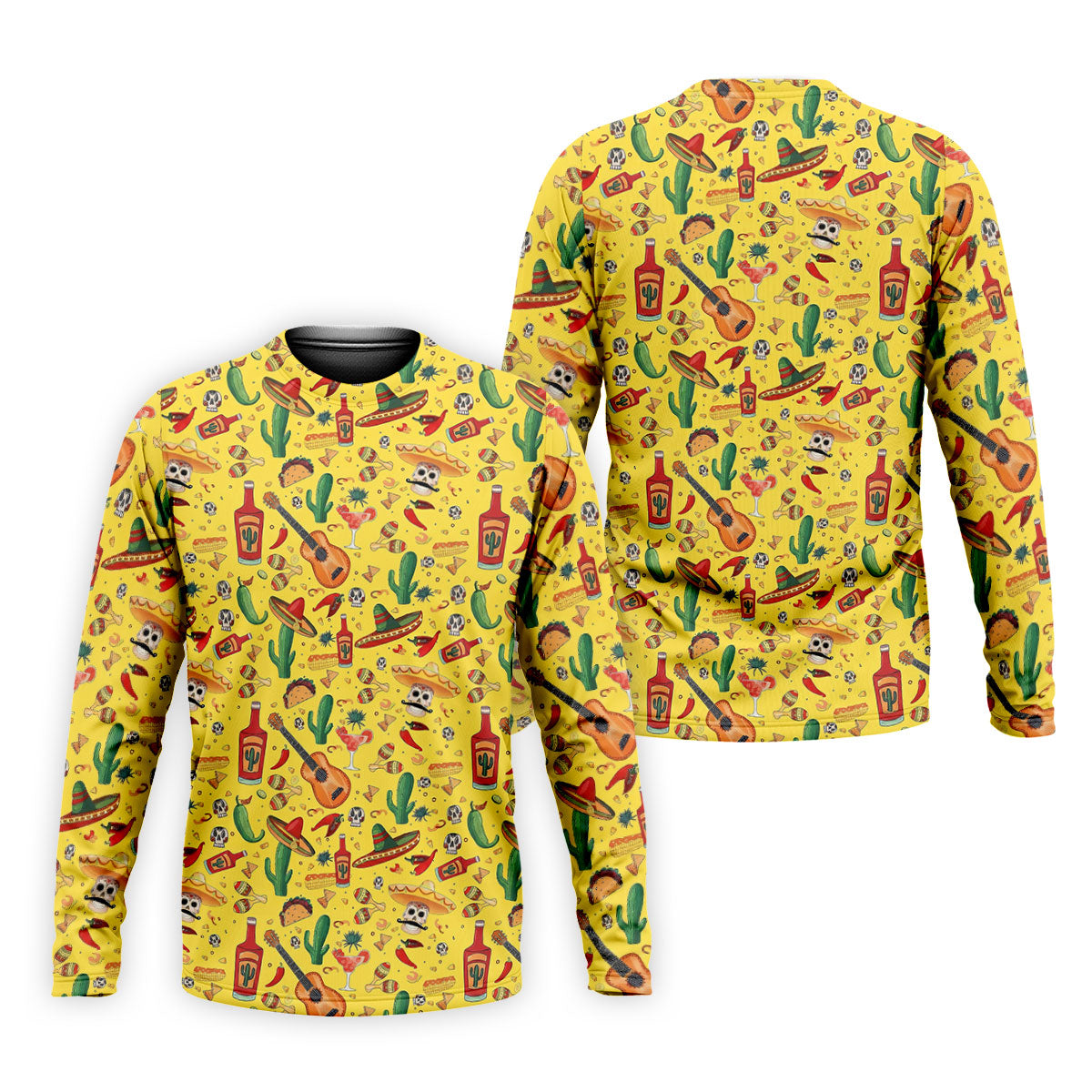 Skulls With Sombreros Funny Cinco De Mayo Fiesta Themed Golf Tops For Men, Golf Shirts For Men