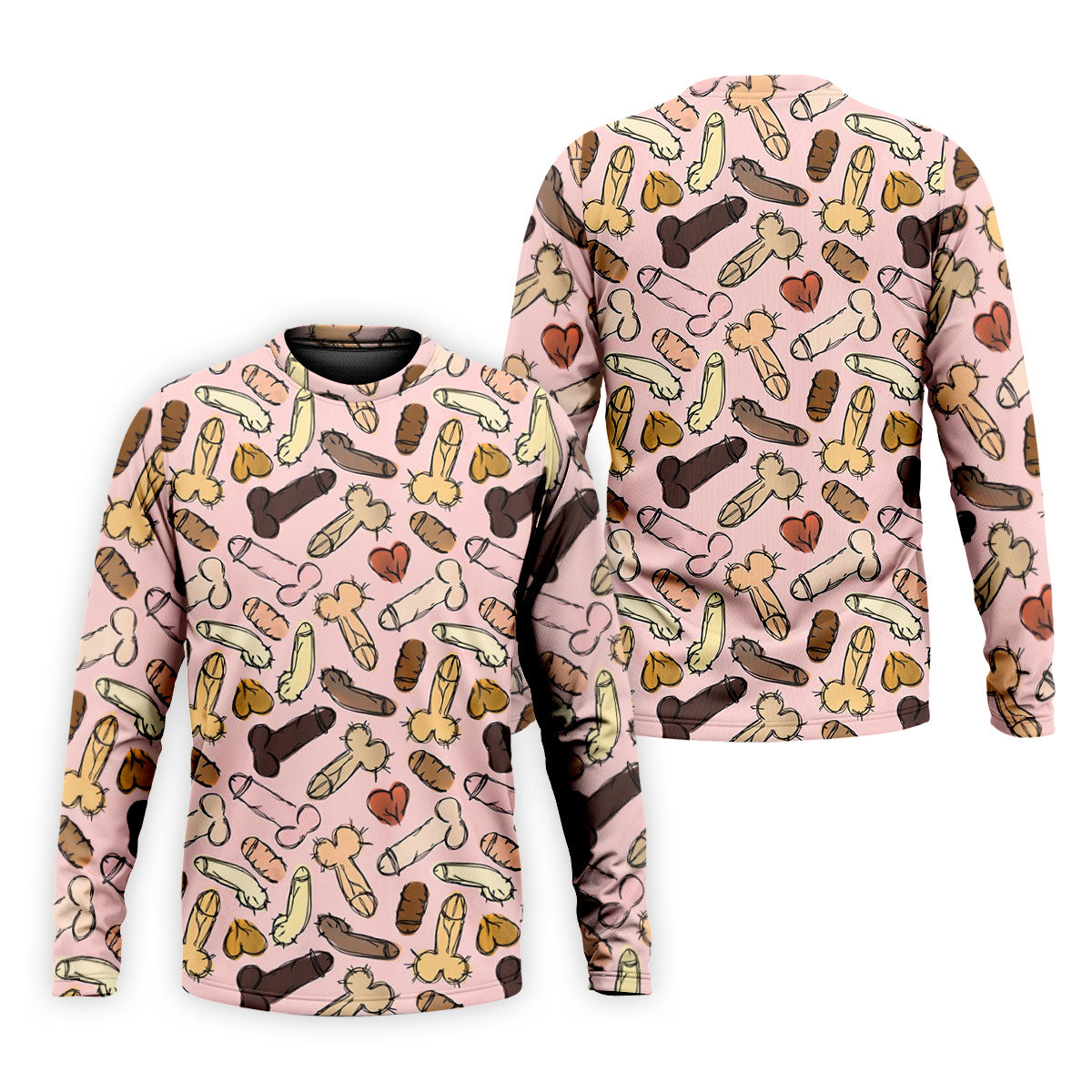 Funny Penis Doodle Pattern Golf Polo Shirt, Men's Golf Apparel, Novelty Golf Shirts For Men