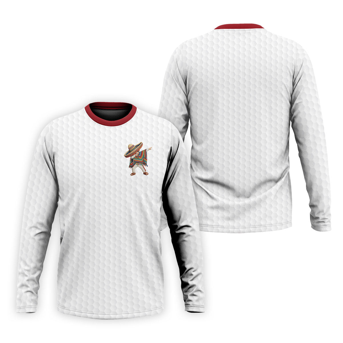 Cinco De Mayo Celebration Golf Ball Pattern White Golf Shirt, Polo Shirts For Men