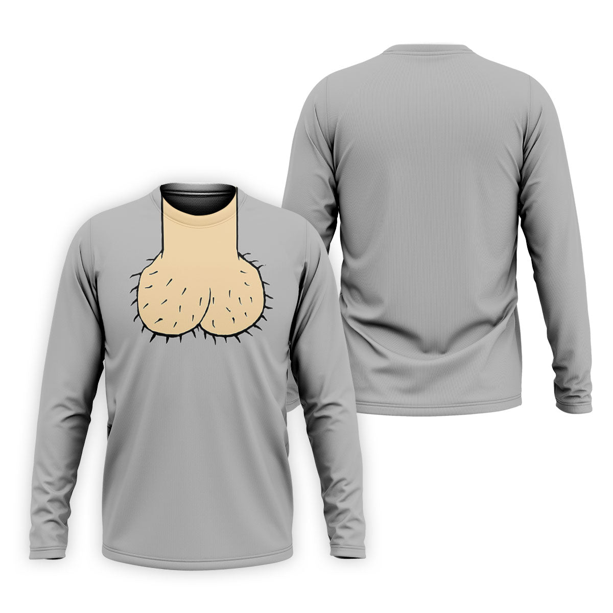 Gray Funny Dickhead Faux Chest Golf Shirt, Mens Golf Polo, Printed Golf Shirts