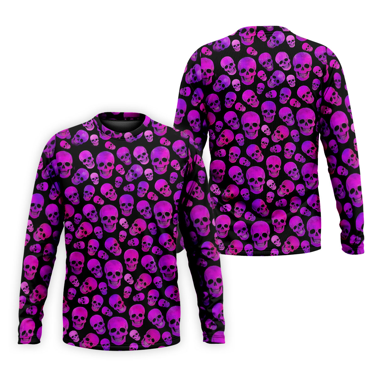 Purple Skull Gothic Pattern Hawaiian Golf Shirt, Mens Golf Polo, Printed Golf Shirts