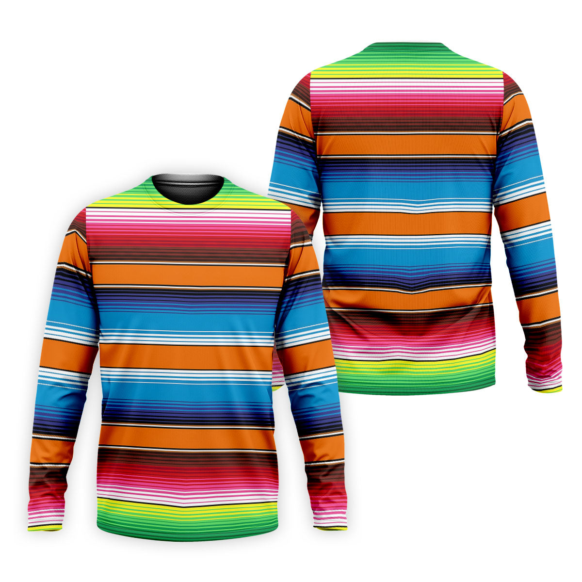 Mexican Serape Stripe Pattern Cinco De Mayo Celebration Fiesta Themed Golf Shirts For Men