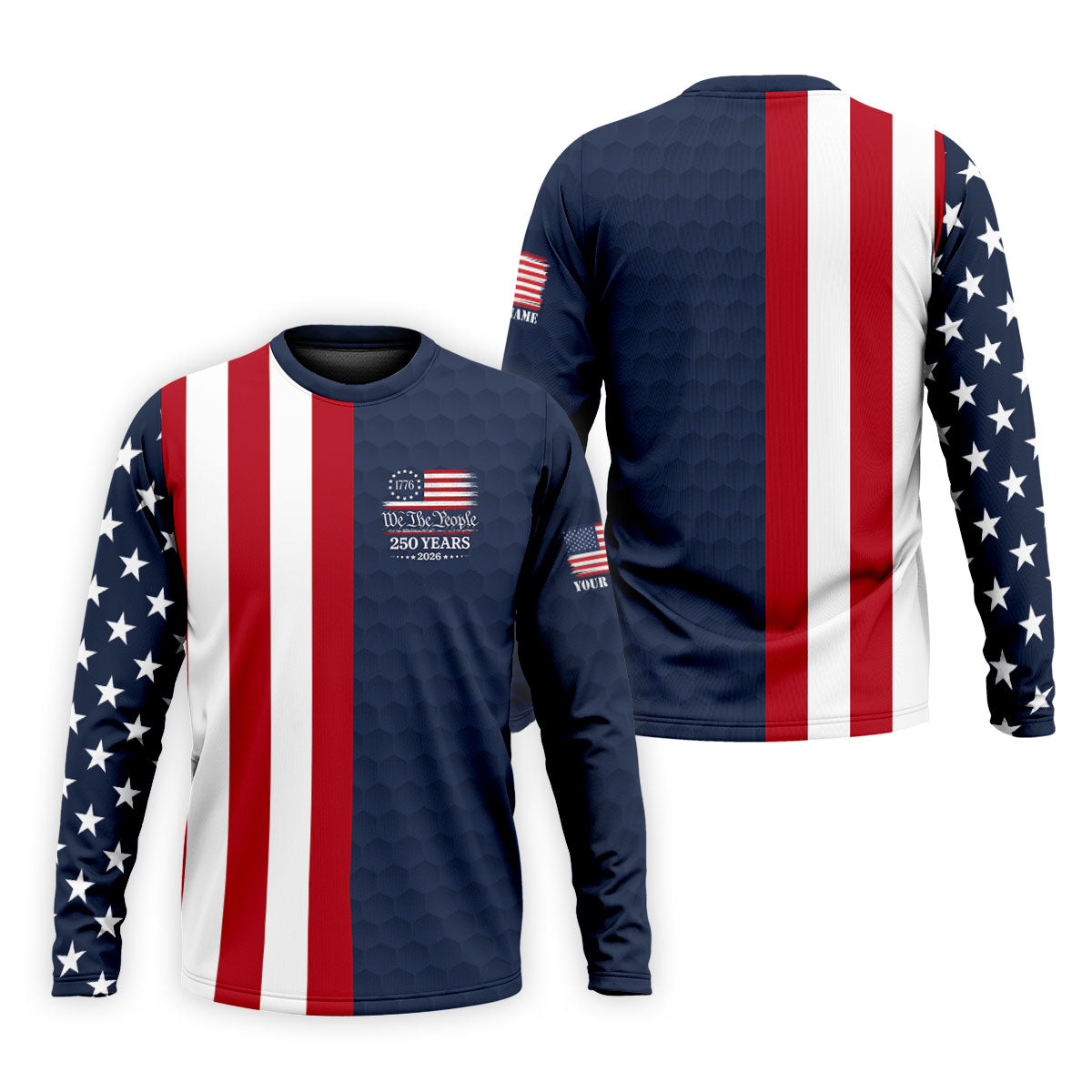 We The People Golf Ball Pattern 250 Years Patriotic 4th Of July US Flag Golf Shirts For Men