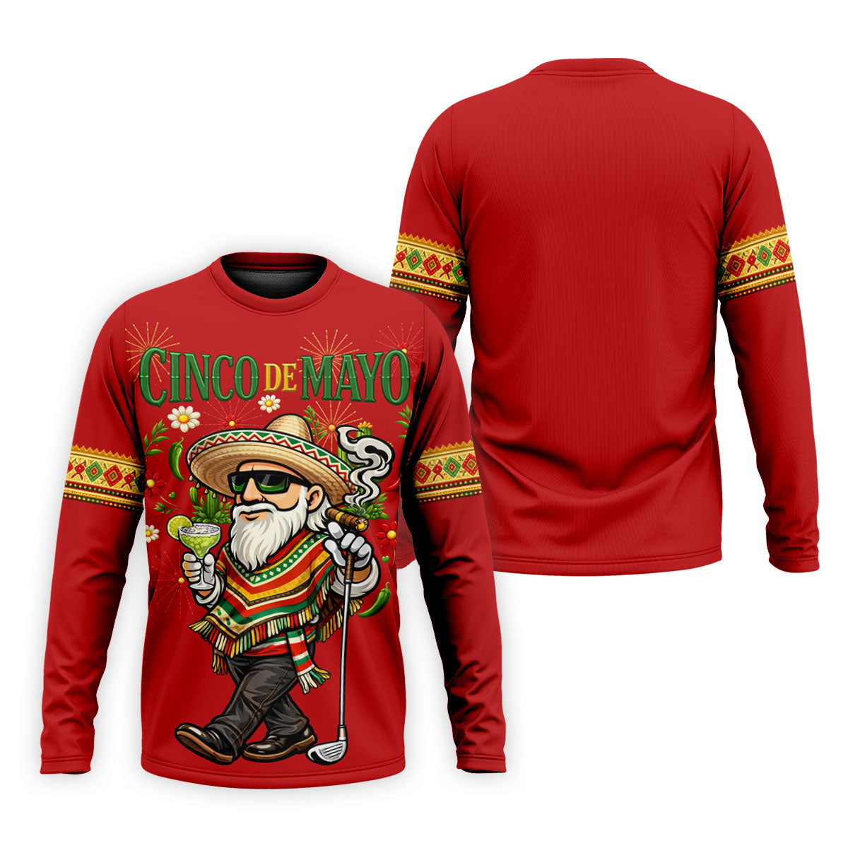 Margarita Man Cinco De Mayo Celebration Red Golf Shirt, Fiesta Theme Golf Shirts For Men