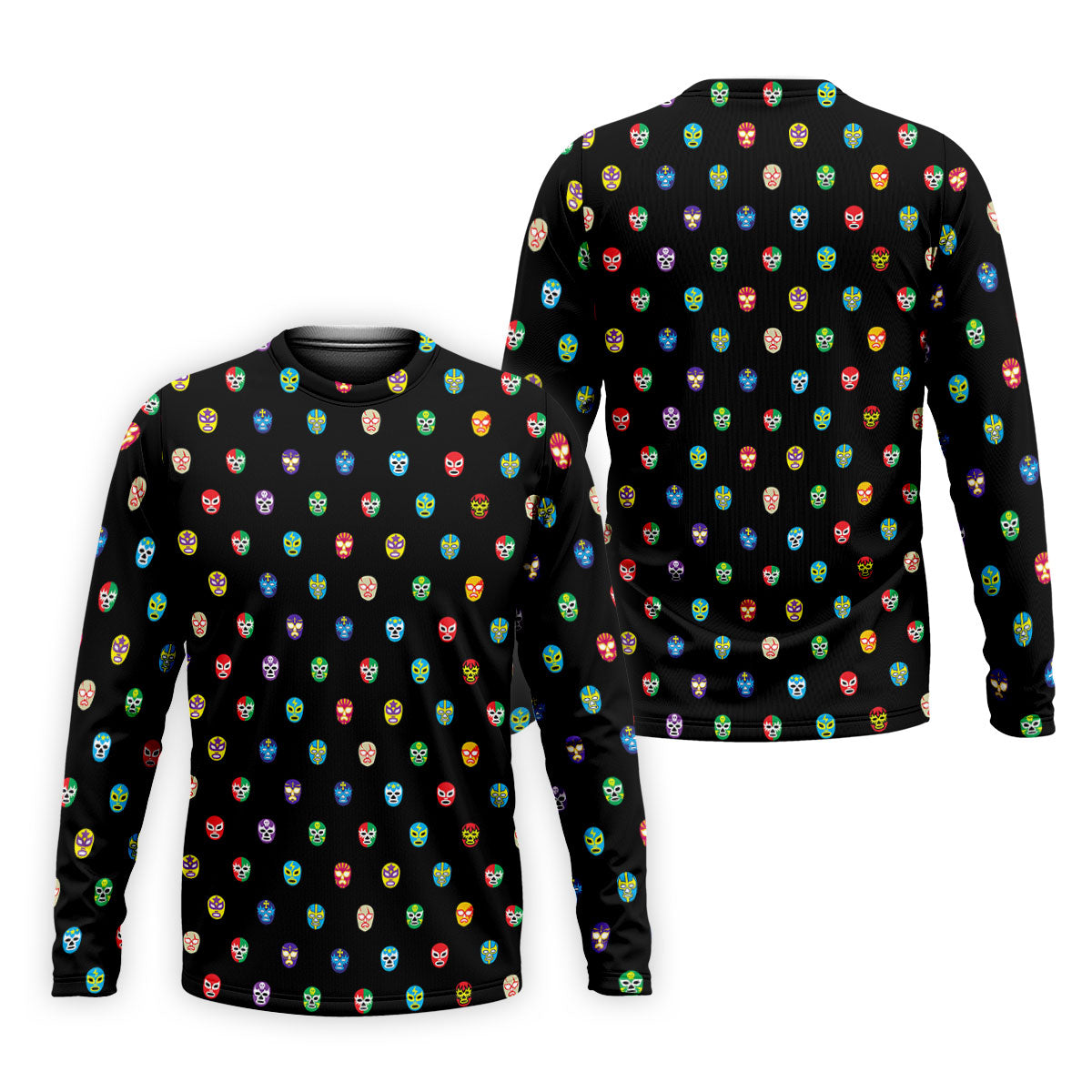 Colorful Retro Mask Print Golf Polo Shirt, Golf Shirts For Men, Printed Golf Shirts