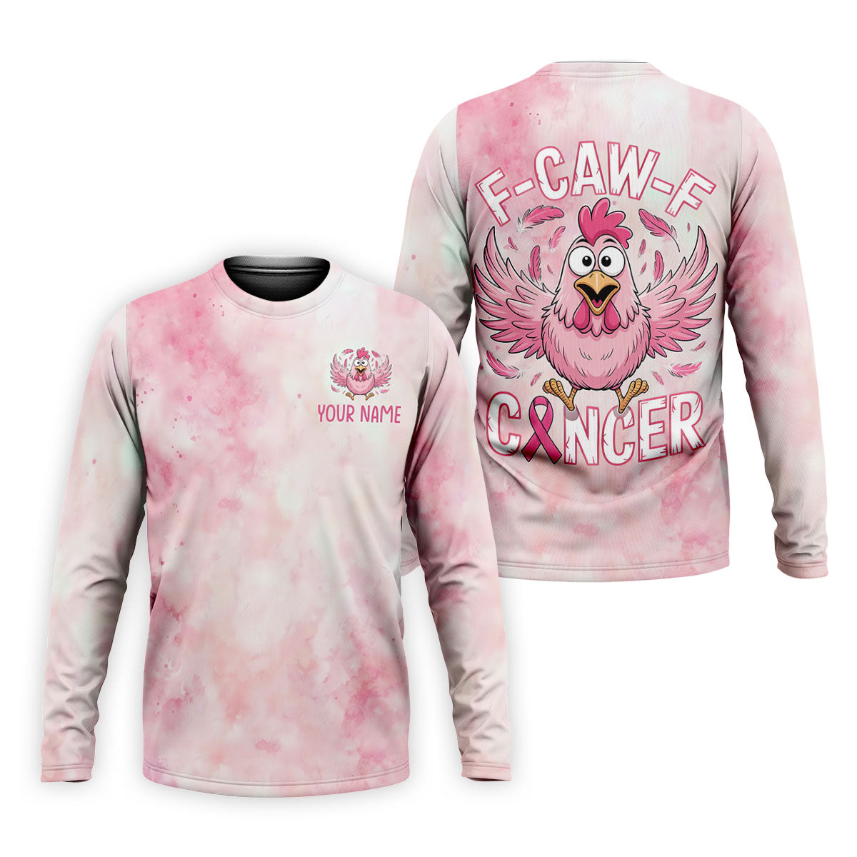 Custom F Caw F Breast Cancer Polo Shirt, Mens Golf Polo, Golf Apparel For Men