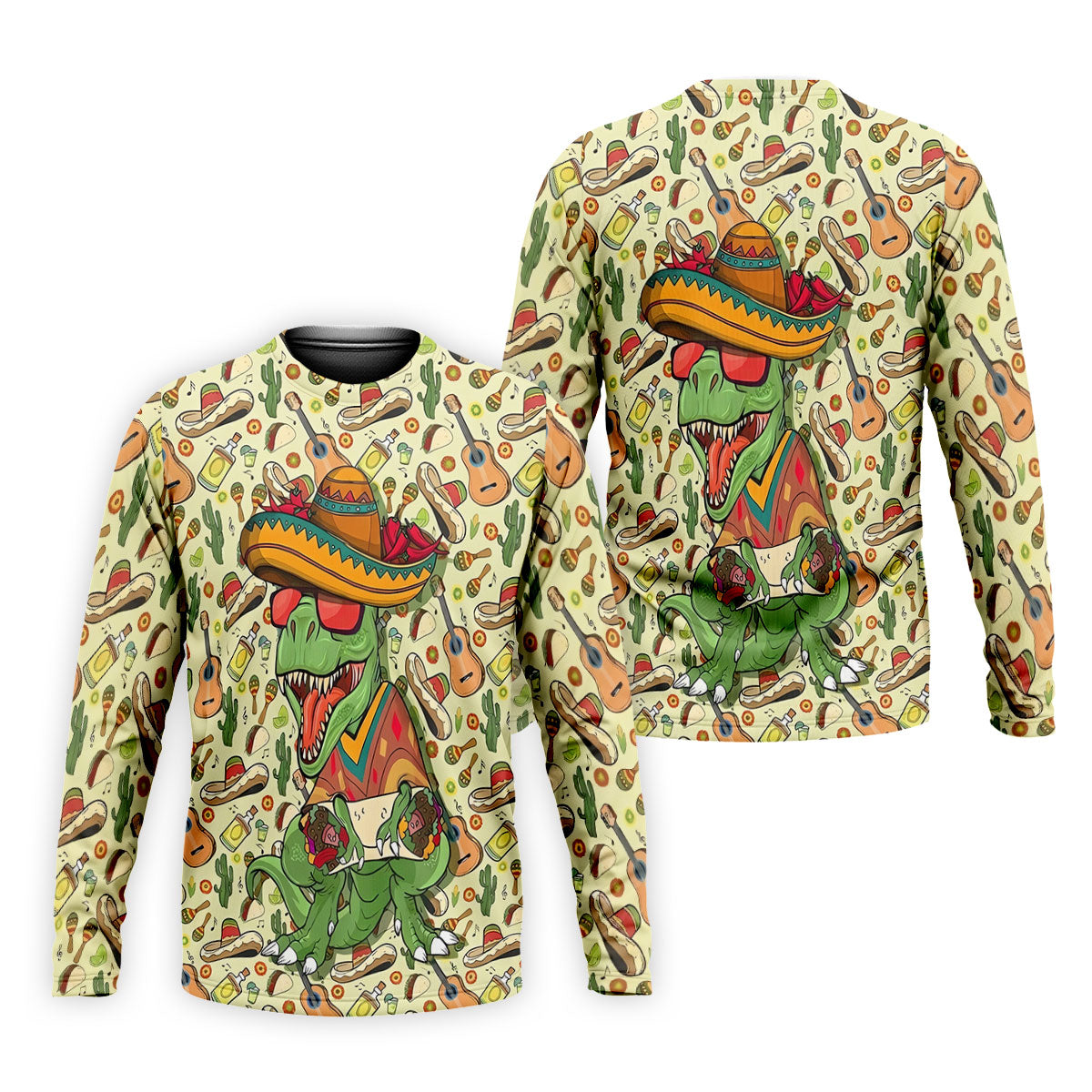 Mexican T-Rex Cinco De Mayo Celebration Funny Golf Shirt, Vibrant Color Golf Shirts For Men