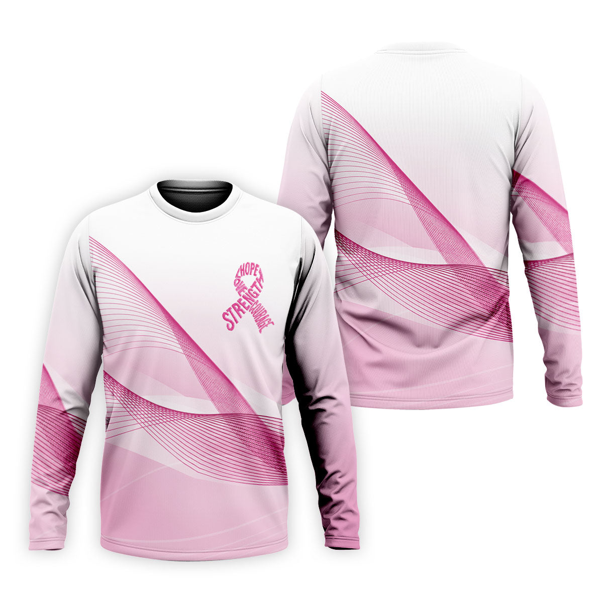 Hope Strength Courage Breast Cancer Polo Shirt, Golf Shirts For Men, Mens Golf Apparel