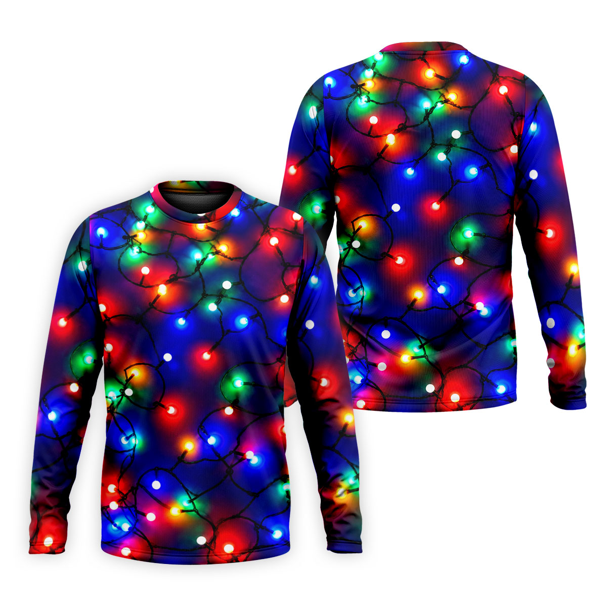 Christmas Lights Pattern Christmas Golf Shirt, Golf Shirts For Men, Mens Golf Apparel