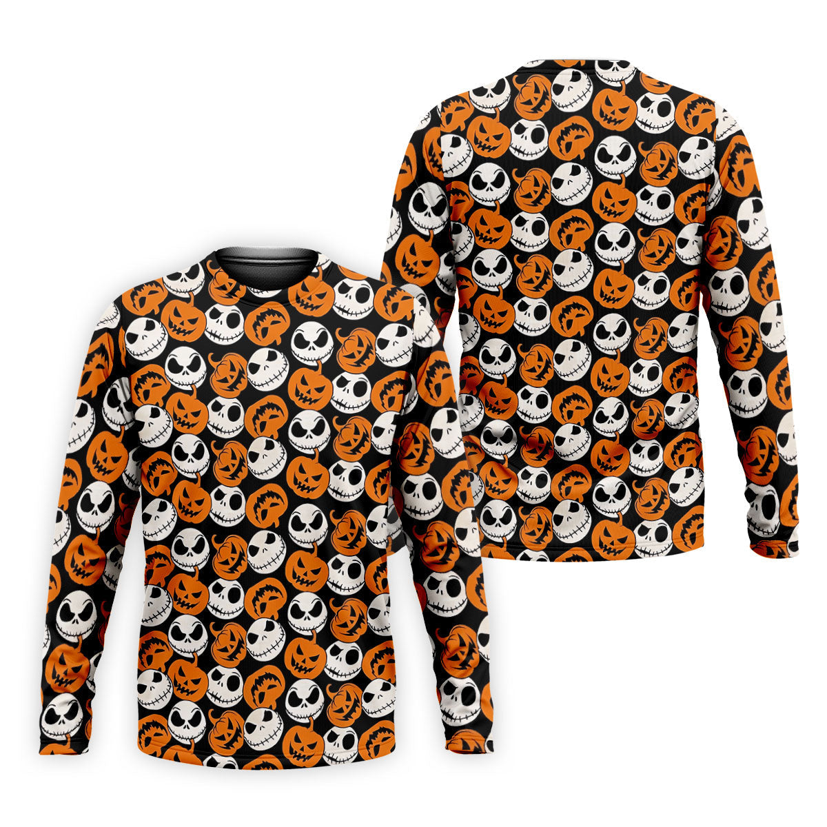 Halloween Skull Pumpkin Pattern Golf Polo Shirt, Men's Golf Shirt, Hawaiian Golf Shirt