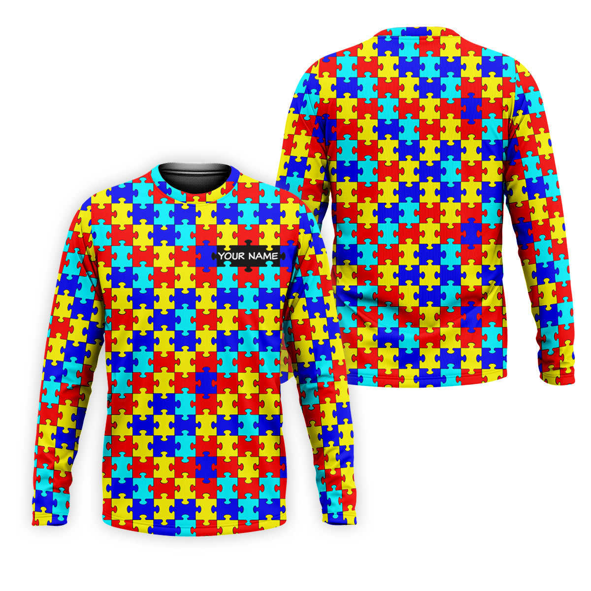 Autism Awareness Colorful Puzzle Pattern Golf Tops For Men, Polo Shirts For Men, Golf Shirts For Men