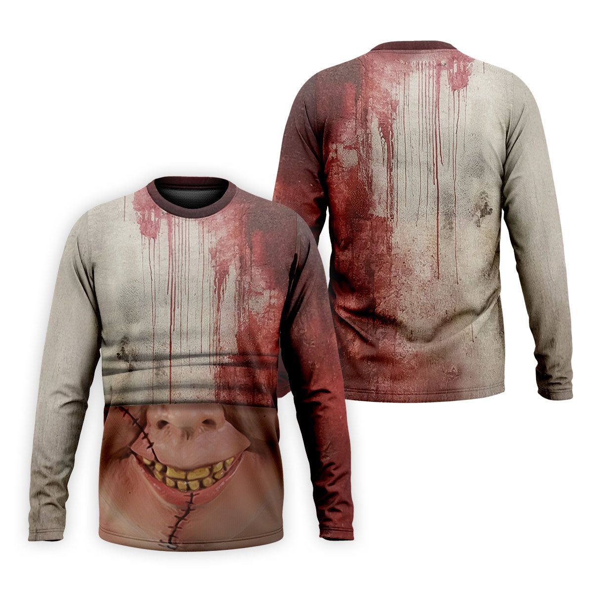 Stitched Face Horror Character Halloween Polo Shirt, Mens Golf Polo, Mens Polo Shirts