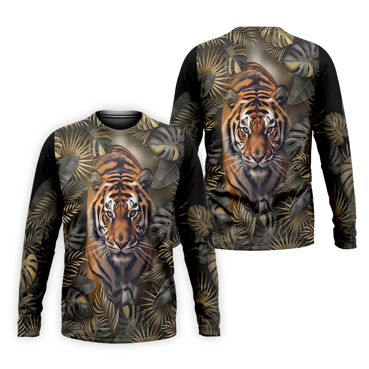 Majestic Tiger Tropical Golf Polo Shirt, Men's Golf Shirt, Golf Polo Shirts For Men