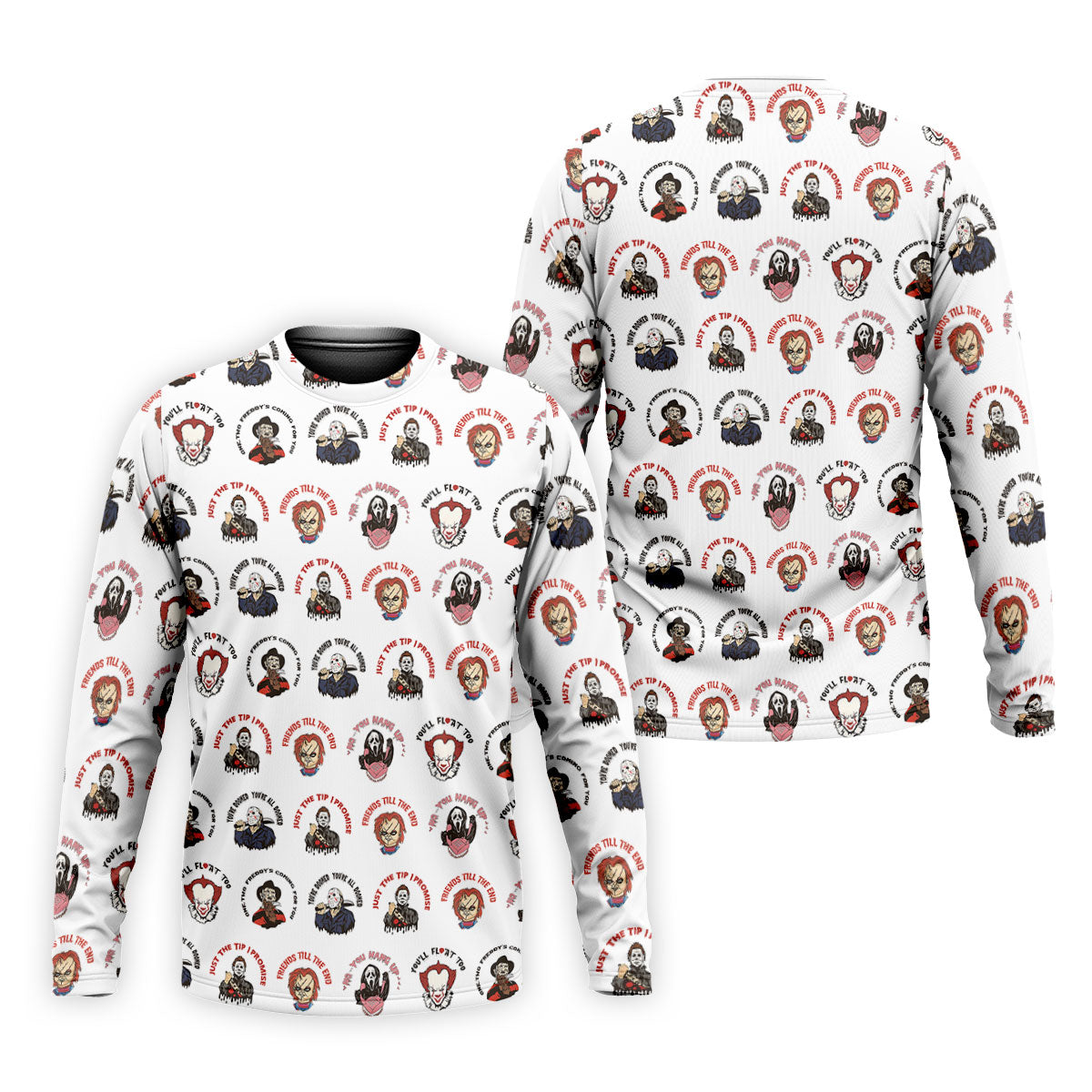 Just The Tip I Promise Horror Character Villains Golf Polo Shirt, Mens Golf Polo, Printed Golf Shirts