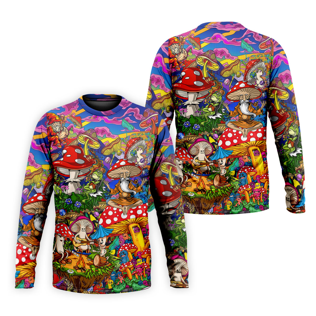 Psychedelic Mushroom Forest Fantasy Golf Polo, Hawaiian Golf Shirt, Golf Polo Shirts For Men