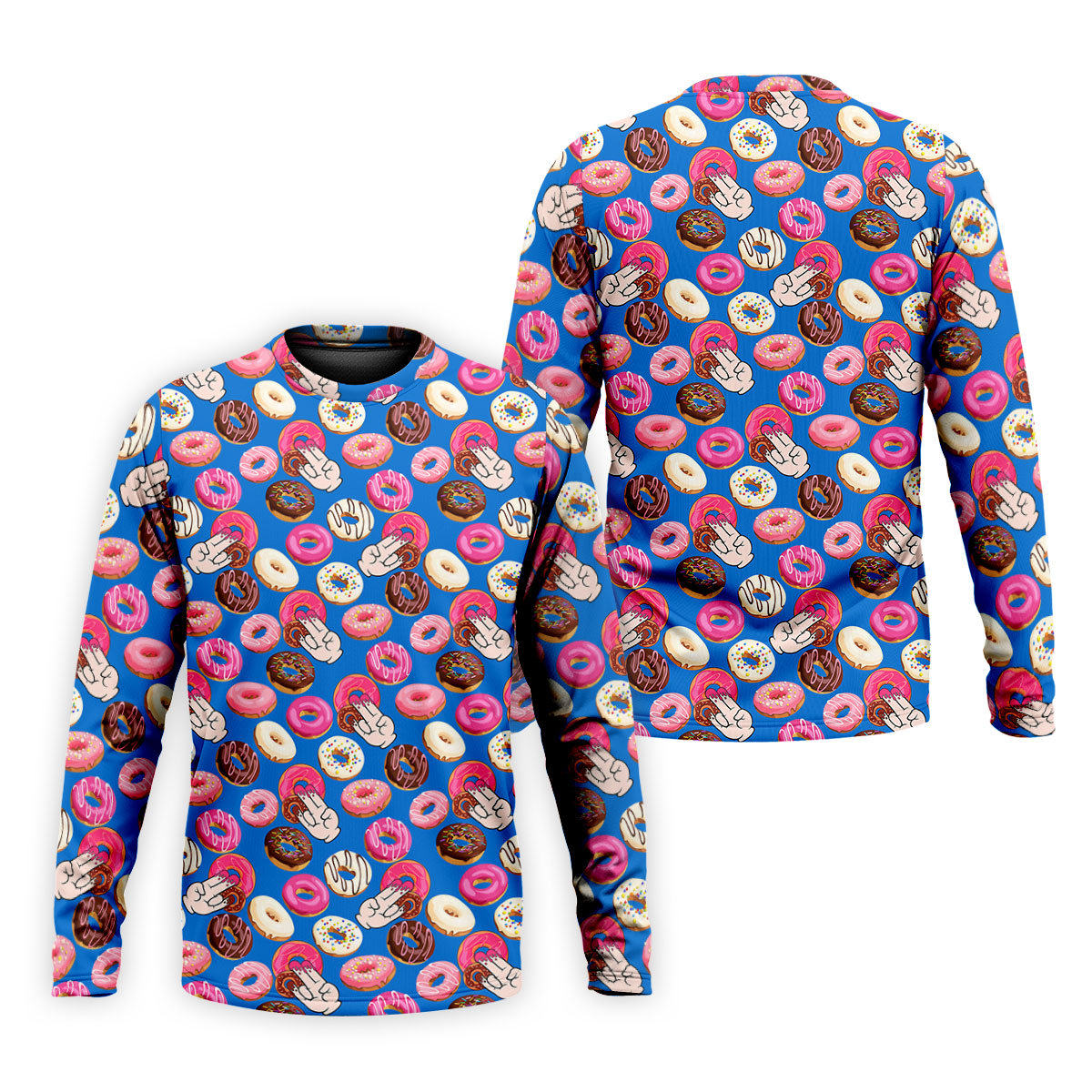 Funny Donut Adult Humor Blue And Pink Fun Golf Shirts For Men, Valentines Golf Gift, Polo Shirts For Men