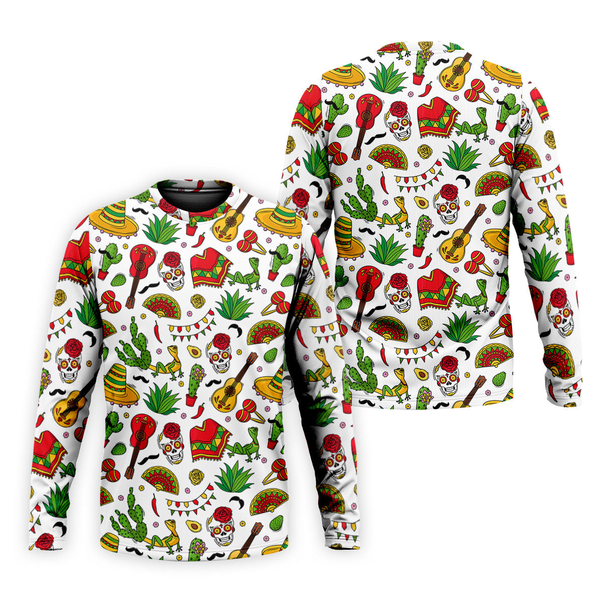 Mexican Instruments Funny Cacti Golf Tops For Men, Cinco De Mayo Celebration Golf Shirts For Men