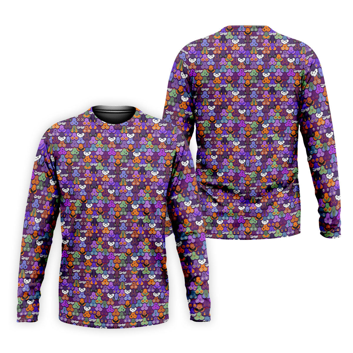 Cute Halloween Icon Pattern Golf Polo Shirt, Mens Golf Shirts, Hawaiian Golf Shirt