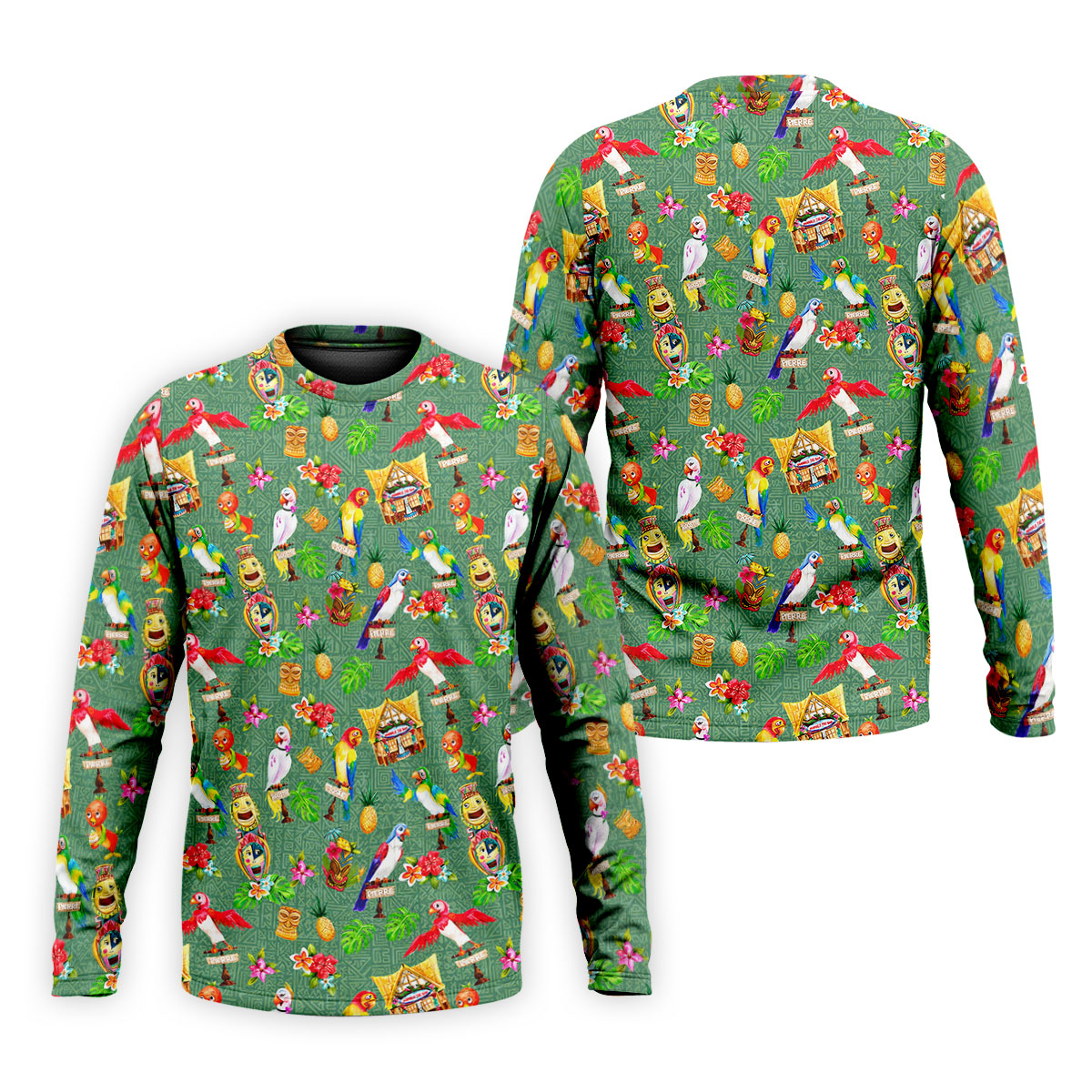 Tropical Tiki Parrot Island Hawaiian Golf Polo Shirt, Golf Shirts For Men, Printed Golf Shirts