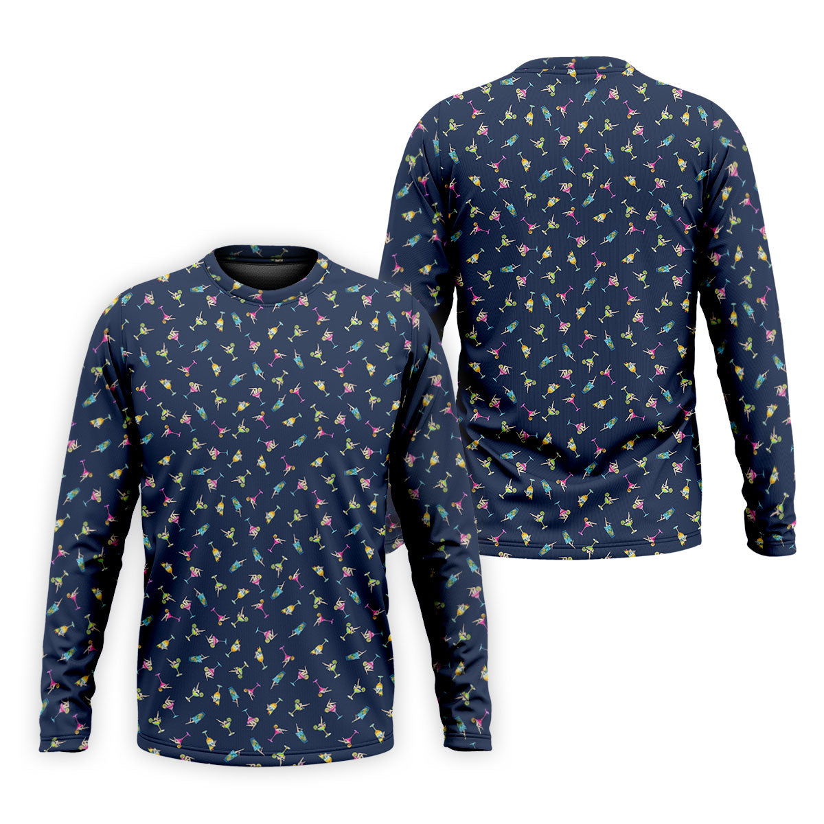 Tropical Cocktail Pinup Pattern Golf Shirt, Mens Golf Apparel, Golf Shirts For Men