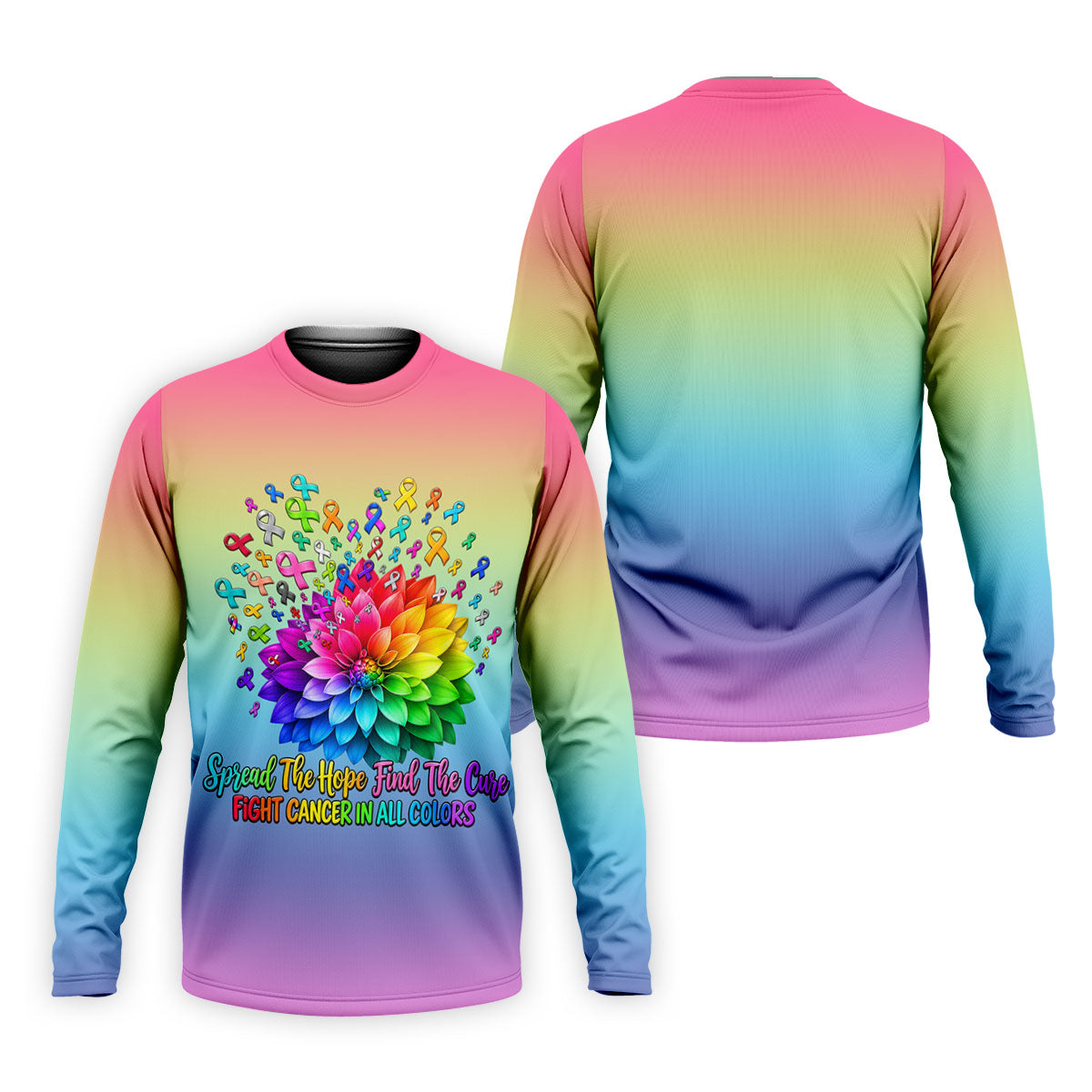Spread Hope Find The Cure Rainbow Cancer Polo Shirt, Golf Shirts For Men, Mens Golf Shirts