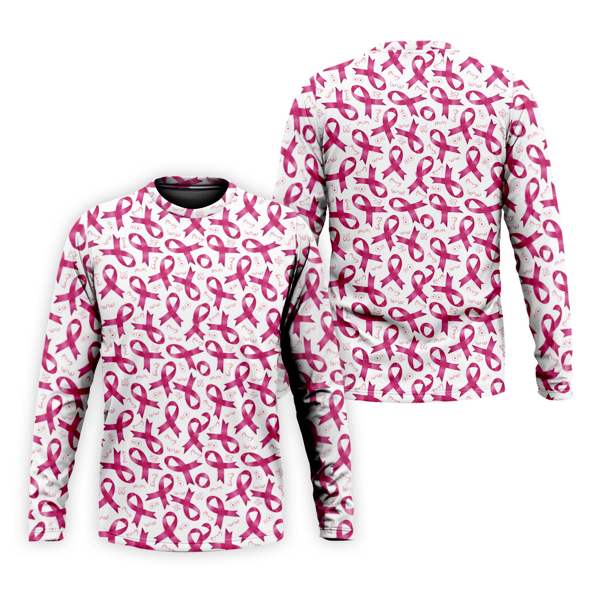 Glossy Pink Ribbon Breast Cancer Polo Shirt, Men's Golf Shirt, Mens Golf Apparel