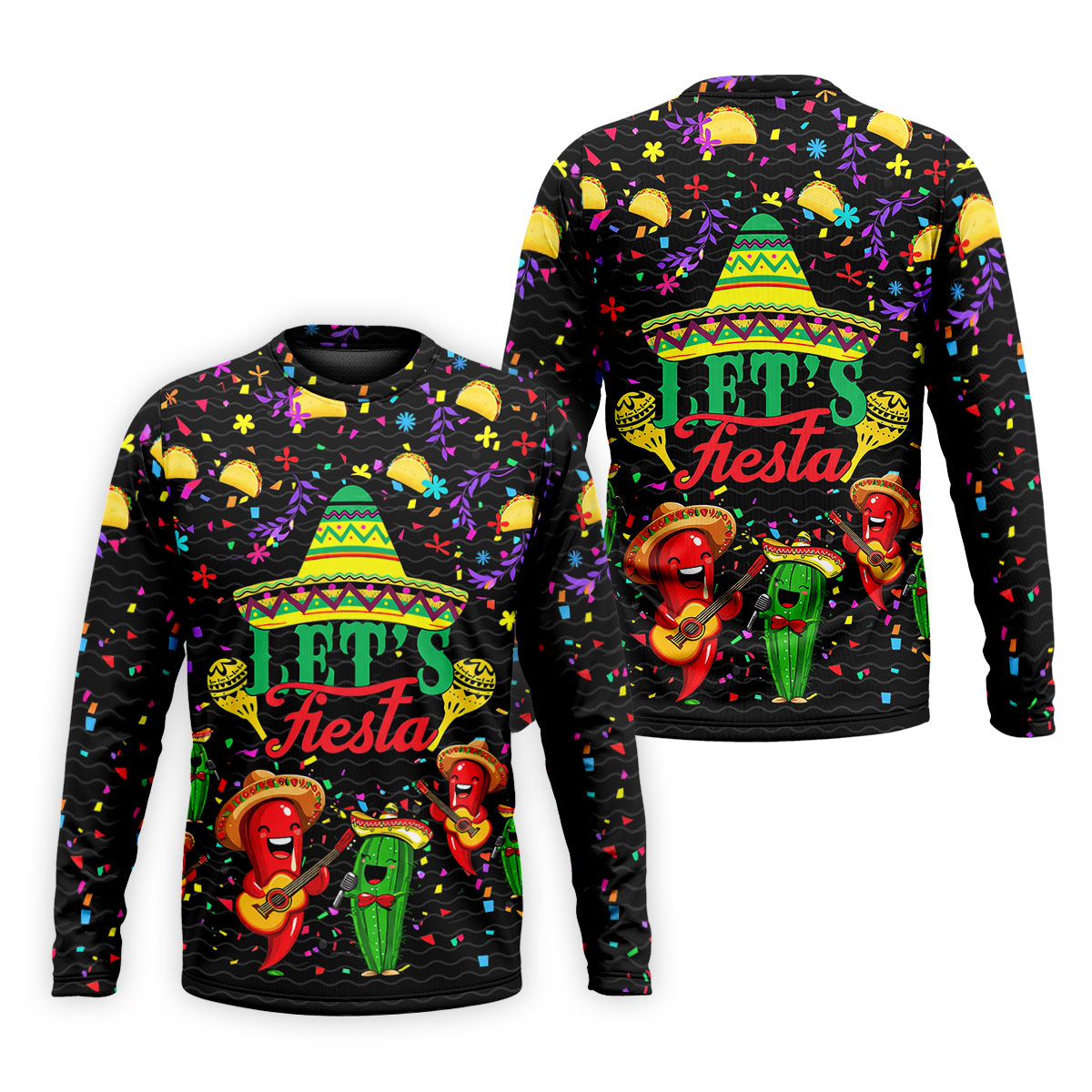 Let's Fiesta Party Golf Tops For Men, Cinco De Mayo Celebration Golf Shirts For Men