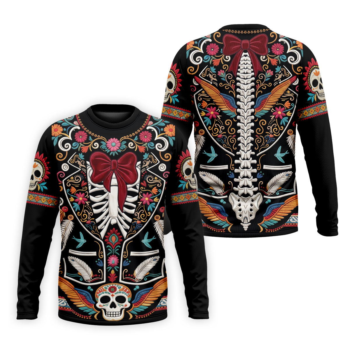 Skeleton With Flower Cinco De Mayo Celebration Golf Tops For Men, Fiesta Theme Golf Shirts For Men