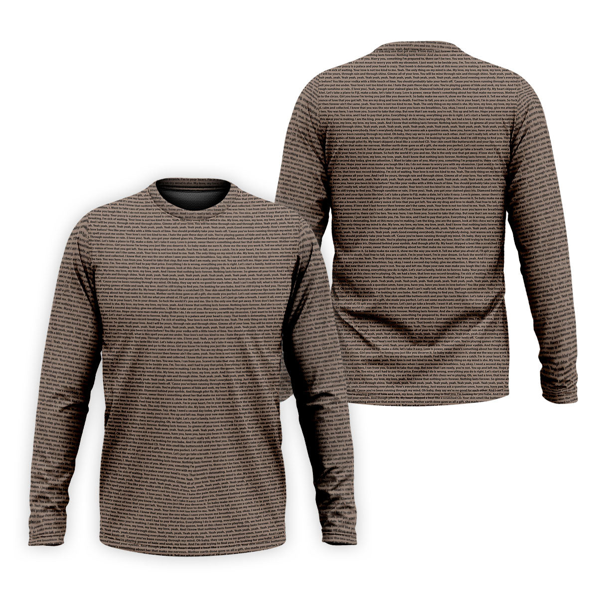 Cream Text Pattern Golf Polo Shirt, Golf Shirts For Men, Printed Golf Shirts