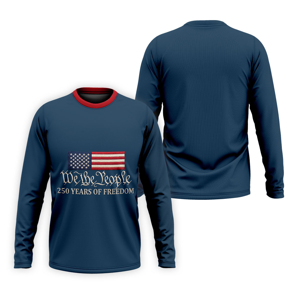 We The People 250 Years American Flag Golf Shirt, Patriotic 4th Of July Golf Shirts For Men