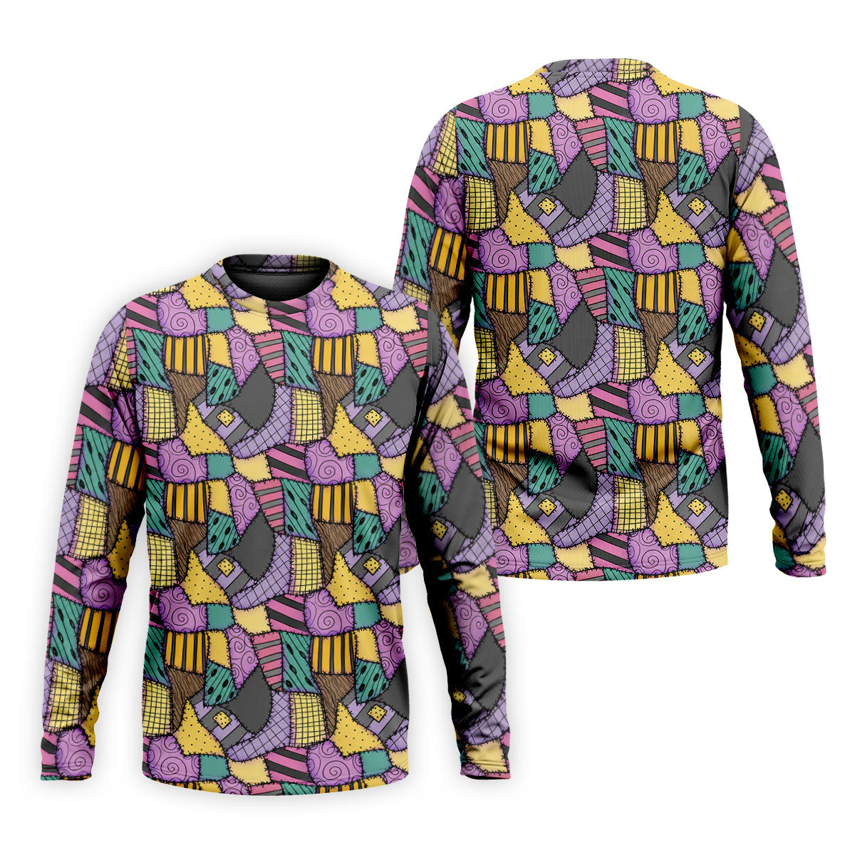 Halloween Patchwork Pattern Golf Polo Shirt, Men's Golf Shirt, Hawaiian Golf Shirt