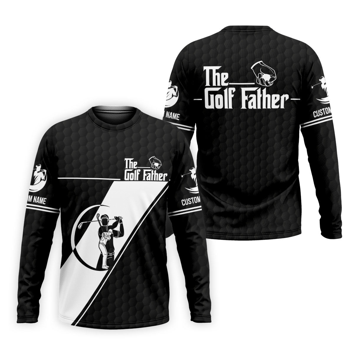The Golf Father Golf Ball Pattern Father's Day Golf Shirt, Golf Gift For Dad, Polo Shirts For Men