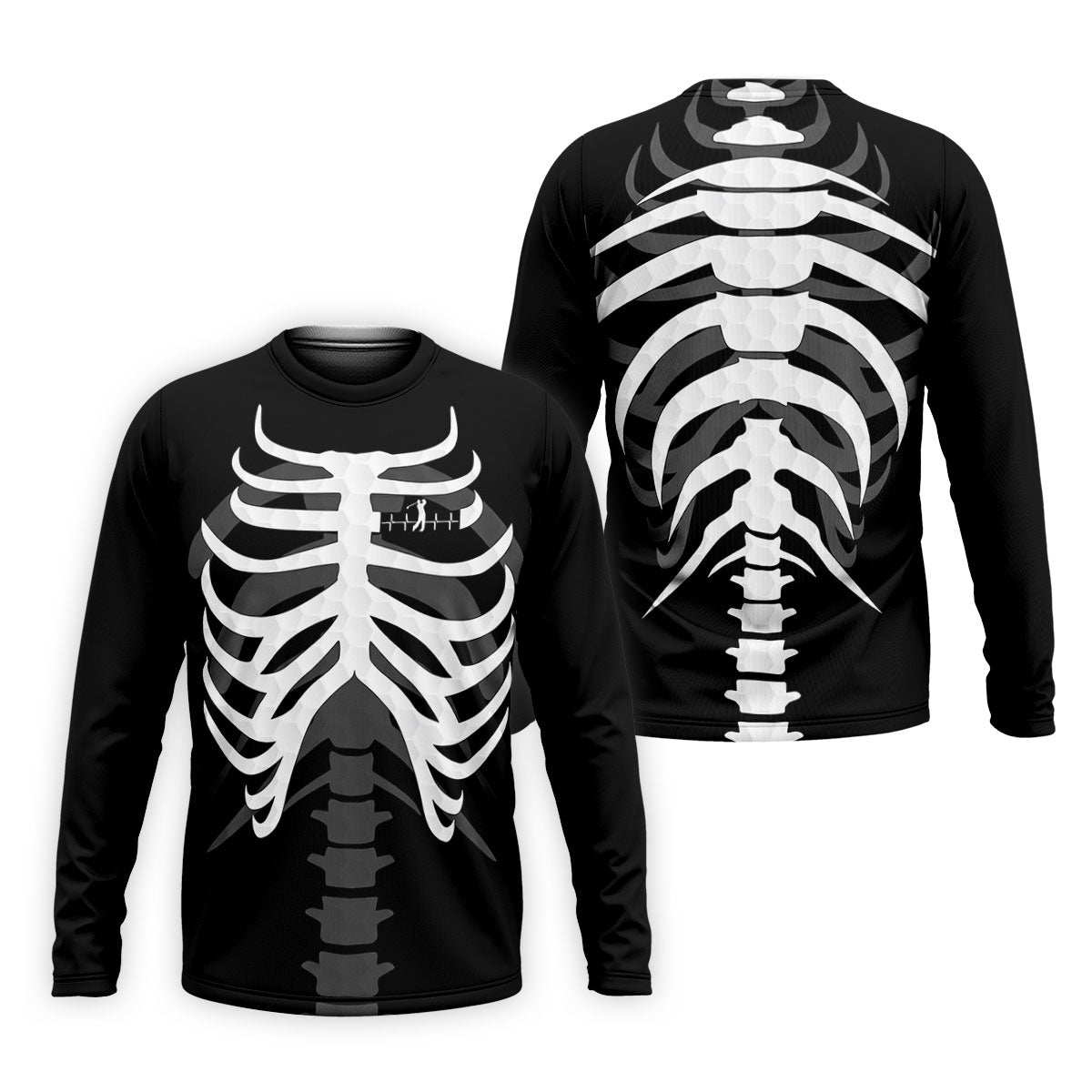 X-Ray Skeleton Rib Cage Halloween Golf Polo Shirt, Mens Golf Polo, Mens Golf Shirts