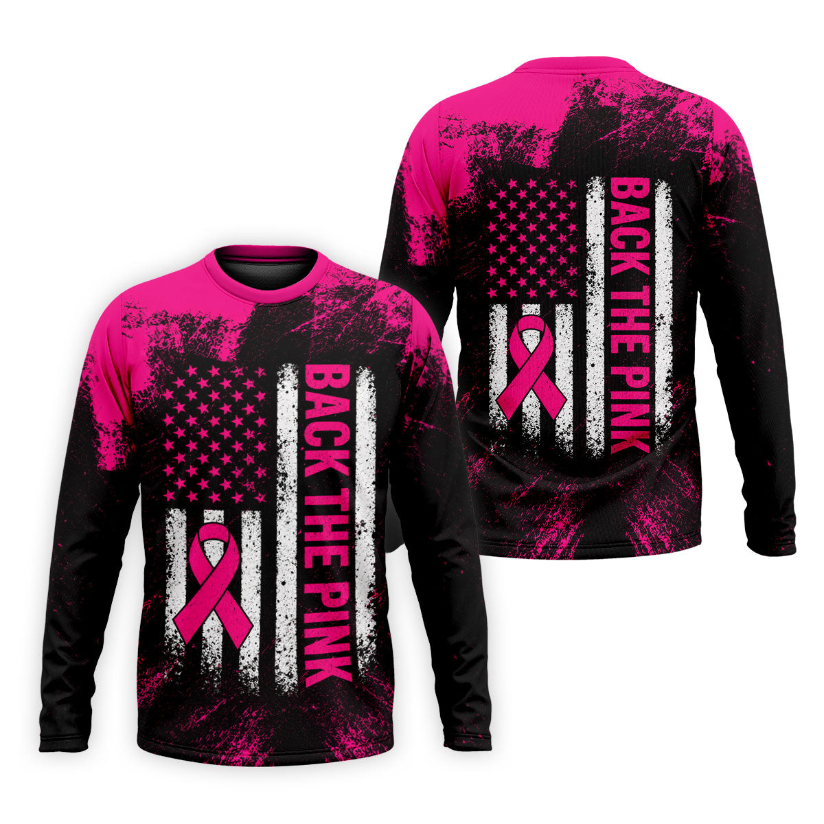 Back The Pink American Flag Breast Cancer Polo Shirt, Mens Golf Polo, Printed Golf Shirts