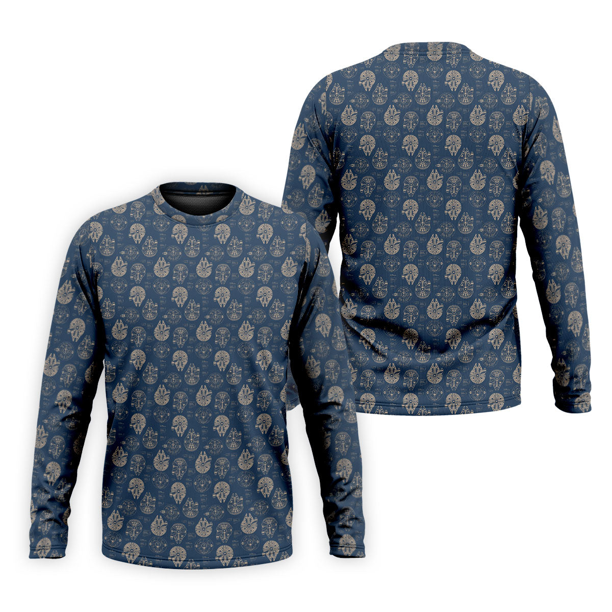 Vintage Spaceship Blueprint Halloween Golf Polo Shirt, Sci Fi Costume Shirt, Mens Golf Polo