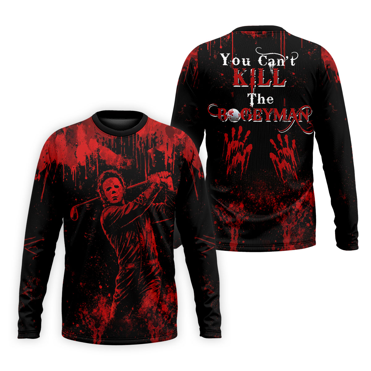 You Cant Kill The Bogeyman Horror Character Polo Shirt, Halloween Shirt, Mens Golf Polo