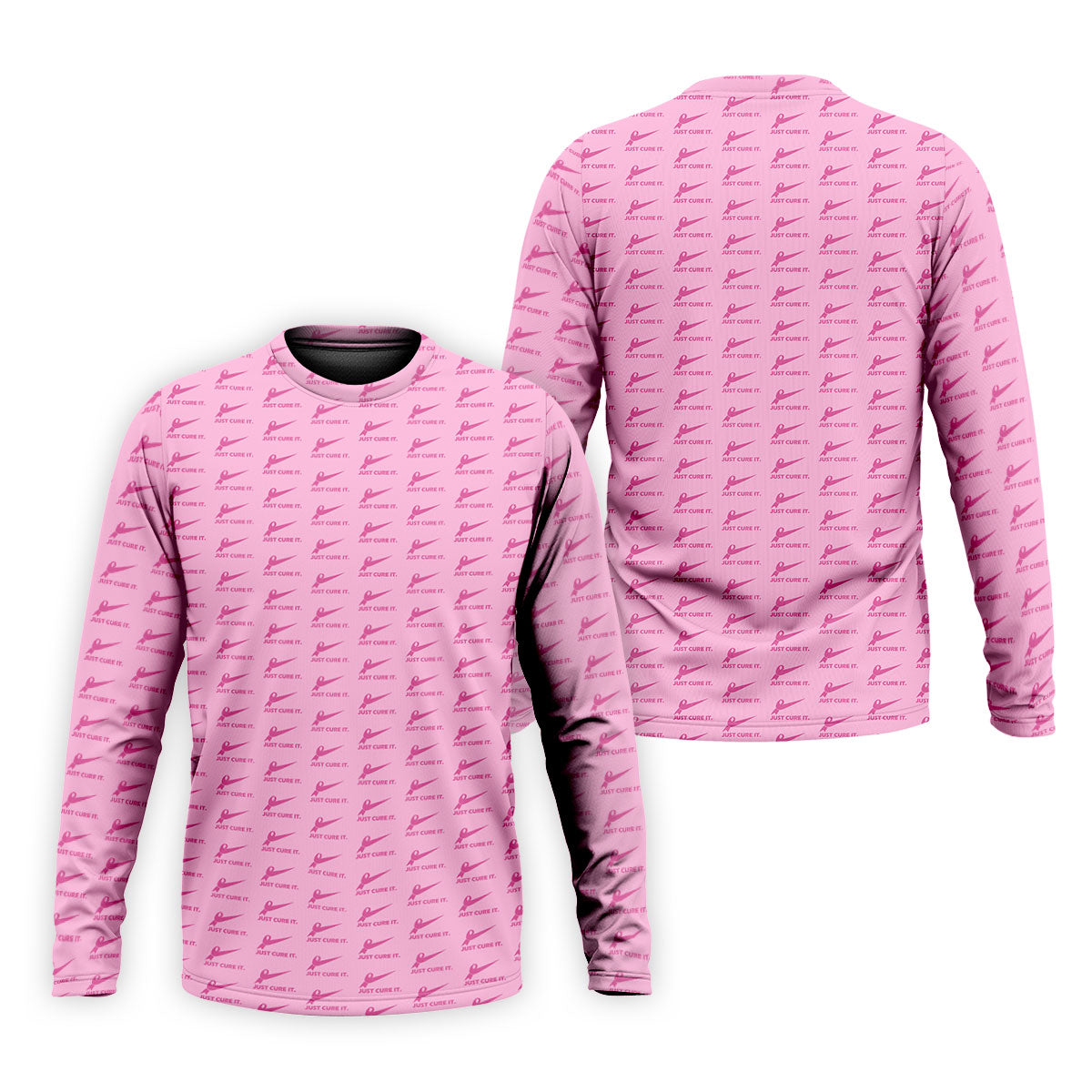 Just Cure It Pink Ribbon Breast Cancer Golf Shirt, Mens Golf Polo, Printed Golf Shirts