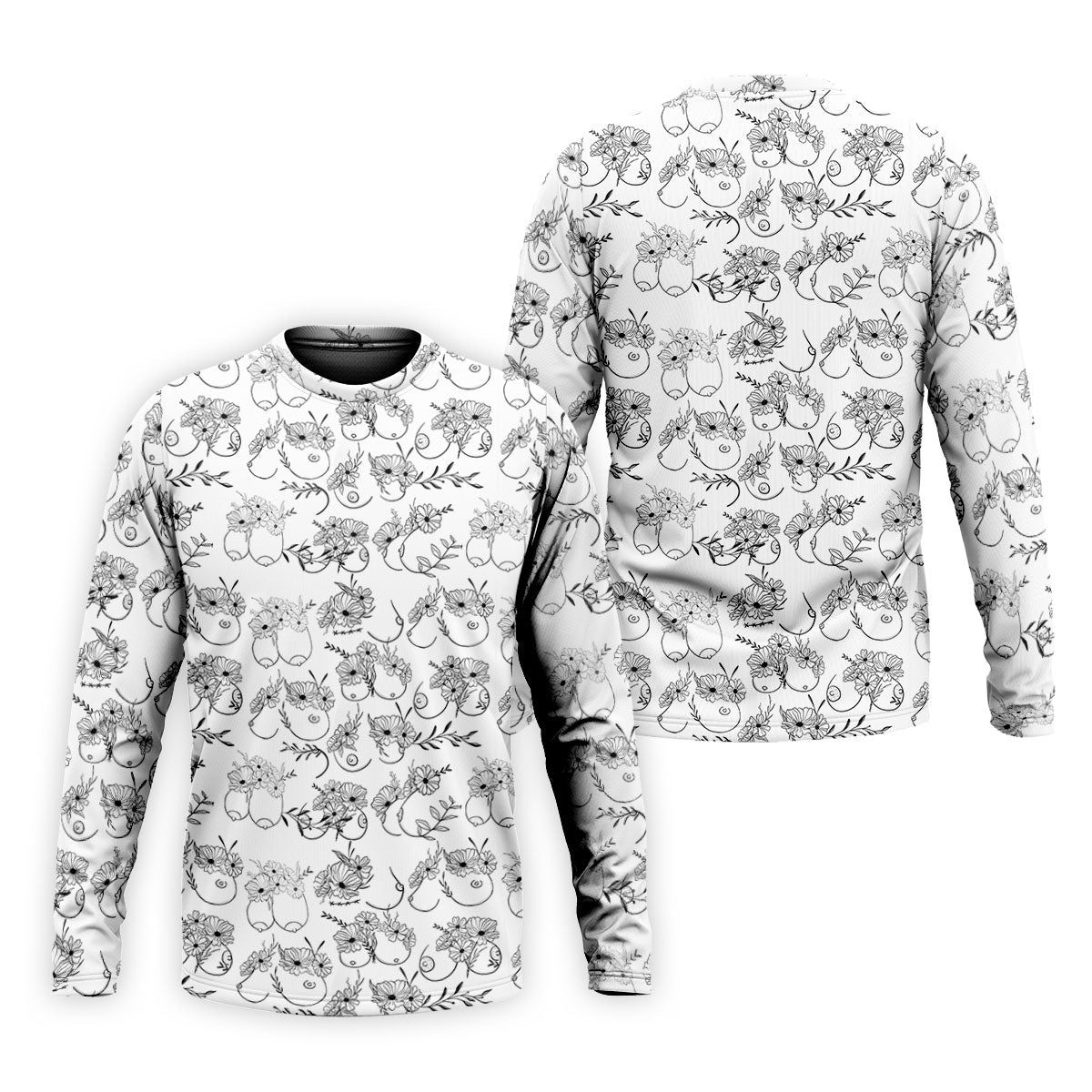 Floral Boobs Line Art Golf Polo Shirt, Men’s Golf Polo, Golf Tops For Men