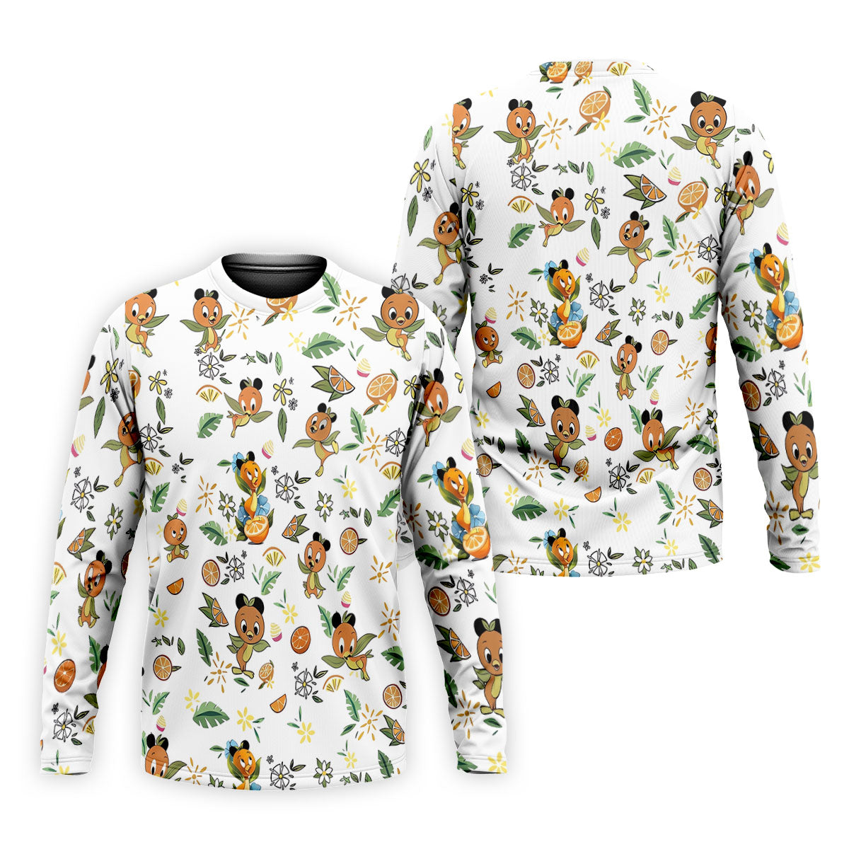 Orange Bird Floral Citrus Golf Polo Shirt, Printed Golf Shirts, Hawaiian Golf Shirt